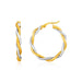 Two-Tone Twisted Wire Round Hoop Earrings in 10k Yellow and White Gold Earrings Angelucci Jewelry   