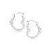 10k White Gold Heart Hoop Earrings Earrings Angelucci Jewelry   