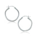 10k White Gold Polished Hoop Earrings (25 mm) Earrings Angelucci Jewelry   