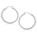 10k White Gold Polished Hoop Earrings (40 mm) Earrings Angelucci Jewelry   