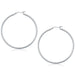 10k White Gold Polished Hoop Earrings (50 mm) Earrings Angelucci Jewelry   