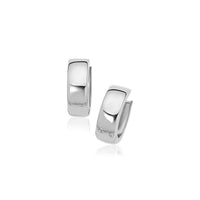 Thumbnail for 10k White Gold Snuggable Hoop Earrings Earrings Angelucci Jewelry   