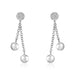 14k White Gold and Diamond Puff Circle Dangle Earrings (1/5 cttw) Earrings Angelucci Jewelry   