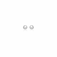 Thumbnail for 14k White Gold Classic Round Stud Earrings (5.0 mm) Earrings Angelucci Jewelry   