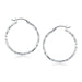 14k White Gold Diamond Cut Hoop Earrings Earrings Angelucci Jewelry   