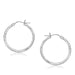 14k White Gold Diamond Cut Hoop Earrings  (25mm Diameter) Earrings Angelucci Jewelry   