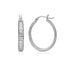 14k White Gold Hammered Oval Hoop Earrings Earrings Angelucci Jewelry   