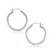 14k White Gold Polished Hoop Earrings (25 mm) Earrings Angelucci Jewelry   