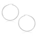 14k White Gold Polished Hoop Earrings (30mm) Earrings Angelucci Jewelry   