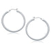 14k White Gold Polished Hoop Earrings (40 mm) Earrings Angelucci Jewelry   