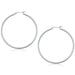 14k White Gold Polished Hoop Earrings (50 mm) Earrings Angelucci Jewelry   