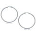 14k White Gold Polished Hoop Earrings (50 mm) Earrings Angelucci Jewelry   