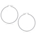 14k White Gold Polished Hoop Earrings (60 mm) Earrings Angelucci Jewelry   