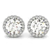14k White Gold Round Prong Halo Style Earrings (1 cttw) Earrings Angelucci Jewelry   