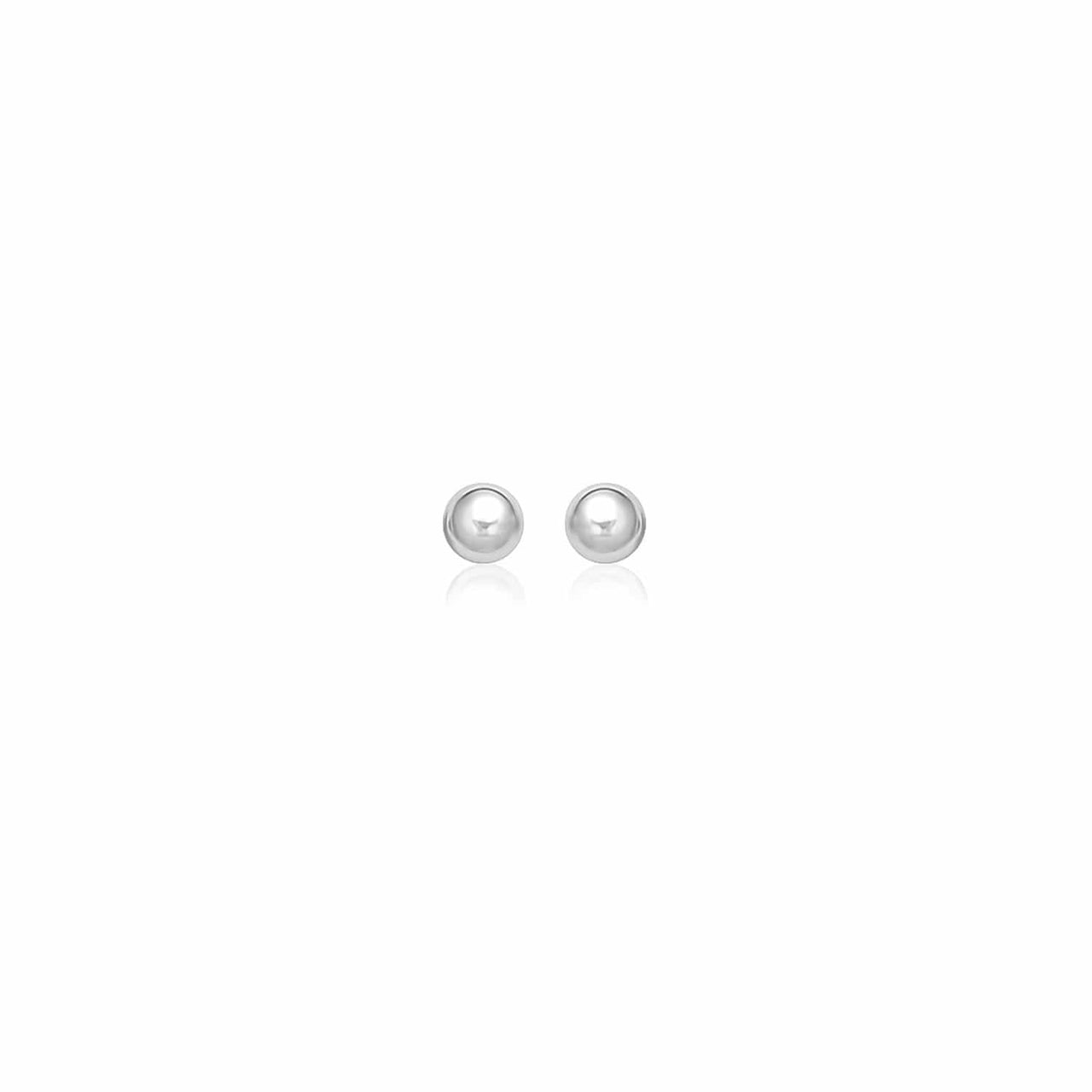 14k White Gold Round Stud Earrings (4.0 mm) Earrings Angelucci Jewelry   