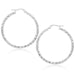 Large Textured Hoop Earrings in 10k White Gold Earrings Angelucci Jewelry   