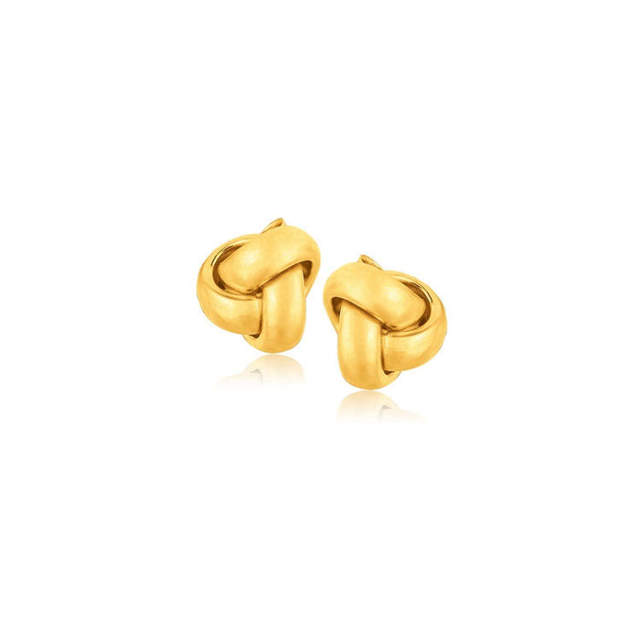 10k Yellow Gold Love Knot Stud Earrings Earrings Angelucci Jewelry   