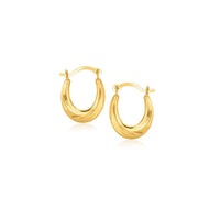 Thumbnail for 10k Yellow Gold Oval Hoop Earrings Earrings Angelucci Jewelry   