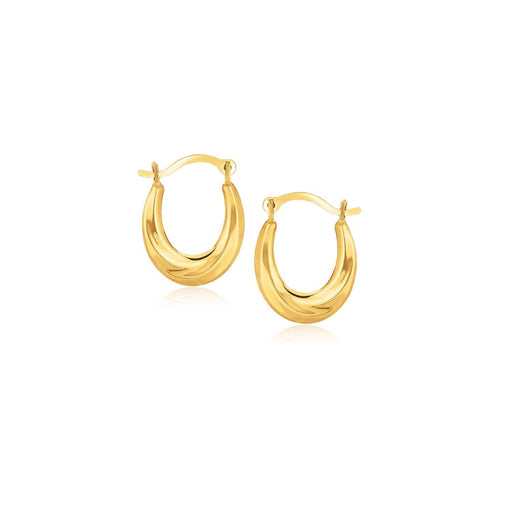 10k Yellow Gold Oval Hoop Earrings Earrings Angelucci Jewelry   