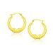 10k Yellow Gold X Motif Round Shape Hoop Earrings Earrings Angelucci Jewelry   