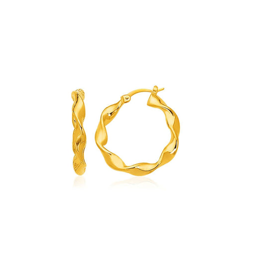 14k Gold Large Twisted Hoop Earrings Earrings Angelucci Jewelry   