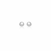 Thumbnail for 14k White Gold Classic Round Stud Earrings (6.0 mm) Earrings Angelucci Jewelry   