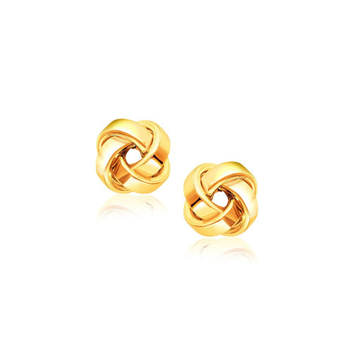 14k Yellow Gold Classic Love Knot Stud Earrings Earrings Angelucci Jewelry   