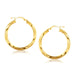 14k Yellow Gold Classic Twist Hoop Earrings (1 inch Diameter) Earrings Angelucci Jewelry   
