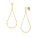 14k Yellow Gold Curved Chain Drop Earrings Earrings Angelucci Jewelry   