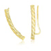 14k Yellow Gold Curved Tube Earrings with Diamond Cuts Earrings Angelucci Jewelry   