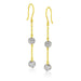 14k Yellow Gold Dangling Crystal Ball Earrings Earrings Angelucci Jewelry   