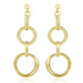 14k Yellow Gold Dangling Earrings with Multi-Textured Entwined Circles Earrings Angelucci Jewelry   