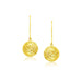 14k Yellow Gold Dangling Round Mesh Earrings Earrings Angelucci Jewelry   