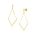 14k Yellow Gold Diamond Shape Chain Drop Earrings Earrings Angelucci Jewelry   