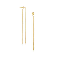 Thumbnail for 14k Yellow Gold Double Chain Style Drop Earrings Earrings Angelucci Jewelry   
