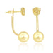 14k Yellow Gold Double Sided Knot and Ball Design Earrings Earrings Angelucci Jewelry   