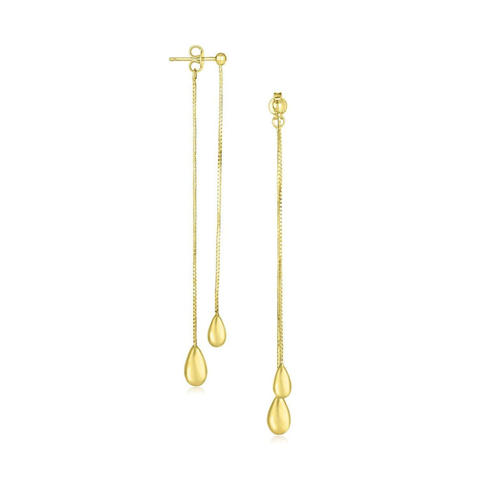 Double V Studs 14K Yellow Gold