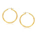 14k Yellow Gold Fancy Diamond Cut Hoop Earrings (35mm Diameter) Earrings Angelucci Jewelry   