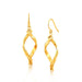 14k Yellow Gold Fancy Flat Twisted Oval Dangling Earrings Earrings Angelucci Jewelry   