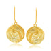 14k Yellow Gold Fancy Lace Like Clam Shell Dangling Earrings Earrings Angelucci Jewelry   