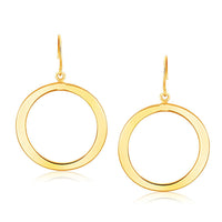 Thumbnail for 14k Yellow Gold Flat Open Tube Round Earrings Earrings Angelucci Jewelry   
