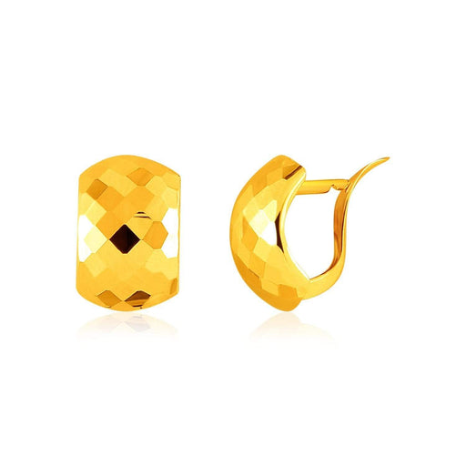 14k Yellow Gold Geometric Texture Earrings Earrings Angelucci Jewelry   