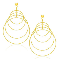 Thumbnail for 14k Yellow Gold Graduated Textured Circle Earrings Earrings Angelucci Jewelry   