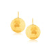 14k Yellow Gold Hammered Texture Disc Drop Earrings Medium Earrings Angelucci Jewelry   