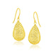 14k Yellow Gold Honeycomb Texture Large Teardrop Drop Earrings Earrings Angelucci Jewelry   