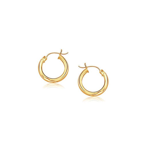 14k Yellow Gold Hoop Earring with Diamond-Cut Finish (20mm Diameter) Earrings Angelucci Jewelry   