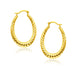 14k Yellow Gold Hoop Earrings with Textured Details Earrings Angelucci Jewelry   