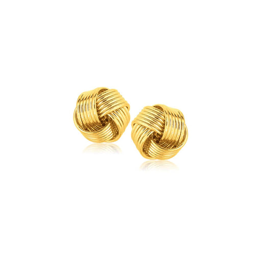 14k Yellow Gold Interlaced Love Knot Stud Earrings Earrings Angelucci Jewelry   