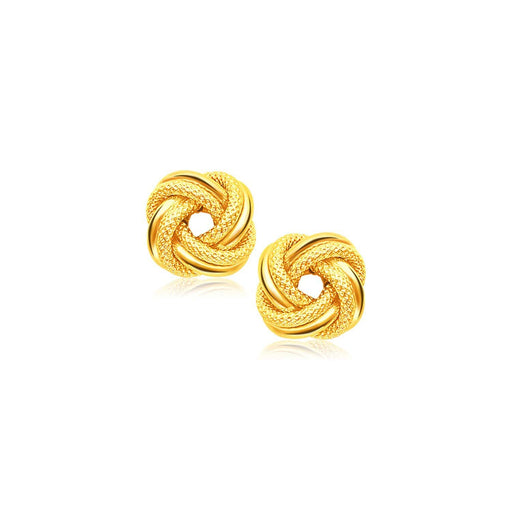 14k Yellow Gold Intertwined Love Knot Stud Earrings Earrings Angelucci Jewelry   