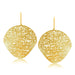 14k Yellow Gold Lace Motif Flat Leaf Like Earrings Earrings Angelucci Jewelry   